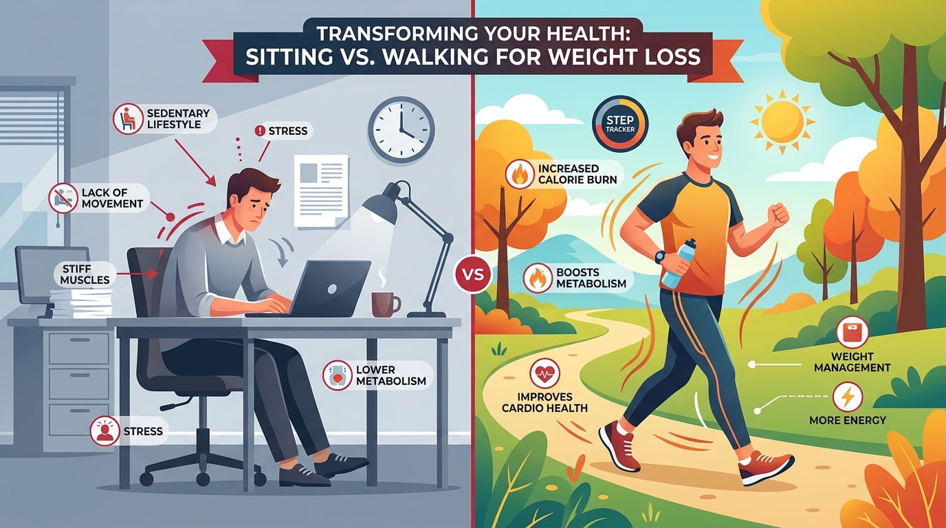 Sedentary vs active lifestyle comparison for walking for weight loss